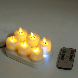 <span class=keywords><strong>Bougie</strong></span> <span class=keywords><strong>LED</strong></span> sans flamme à intensité variable avec télécommande personnalisée, effet de flamme vacillante, <span class=keywords><strong>rechargeable</strong></span>, avec station de charge, pour cadeau, supermarché - Product Image 2