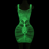 Robe en résille fluorescente pour spectacles en boîte de nuit, vente en gros de vêtements de danse exotiques, tenues de scène lumineuses, tenues audacieuses, sexy et érotiques pour boîte de nuit