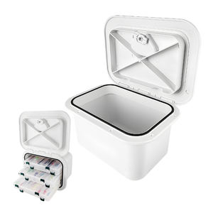 Boîte de rangement pour la pêche en mer avec verrou rotatif, trappe de pont de bateau, bac à poissons vivants avec couvercle et trou de drainage pour yacht et camping-car - Product Image 1