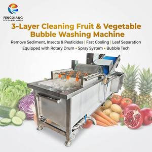 Máquina de Lavado de Vegetales con Triple Acción de Burbujas de Aire, Tambor Rotatorio y Pulverización, para Plantas de Procesamiento de Frutas y Ensaladas - Product Image 1