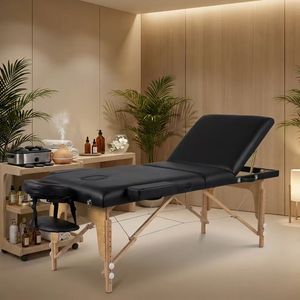 Mesa de Masaje Reclinable de Madera de Haya de 3 Secciones |   GPSR ISO9001 |   Cama de Fisioterapia Ajustable para <span class=keywords><strong>Spa</strong></span> <span class=keywords><strong>y</strong></span> Salón de Belleza |   Fábrica OEM ODM - Product Image 2