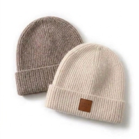 Bonnet en laine mérinos douce personnalisé, bonnet d'hiver tricoté coloré en cachemire, bonnets chauds, chapeaux en laine, bonnet personnalisé avec logo