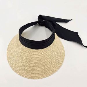 <b>Women</b> Sun Hats Straw Visor Wide Brim Beach Hat Foldable Summer Roll-Up Open Top Flap Cover <b>Cap</b> Uv Upf 50 Gift - Product Image 3