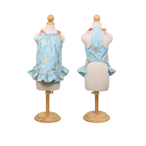 Robe pour animaux de compagnie à motif dentelle, robe fine romantique pour petits chiens, protection solaire printemps/été - Product Image 4