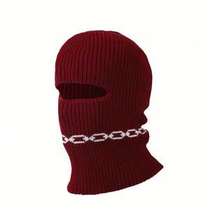 Gorro de Punto Jacquard de Moda para Hombre y Mujer, Estilo Balaclava, con un Orificio, Grueso y Cálido, para Esquí, Invierno 2024 - Product Image 4