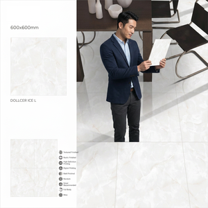 Azulejos de Porcelana Pulida con Diseño Geo Pebbles de Vistaar, 600x600mm, Revestimiento Vitrificado para Pisos - Product Image 5