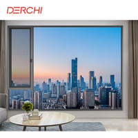 Ventanas de vidrio templado modernas ventana abatible de aluminio eficiente de energía exterior personalizada