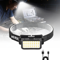 Lampe frontale LED rechargeable USB Bright Bird 300 lumens, réglable à 60 degrés, avec détecteur de mouvement, étanche, mains libres