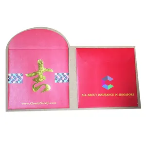 PE-108 Fancy paper Chinese new year red pocket anpow money envelope lucky red paper envelope