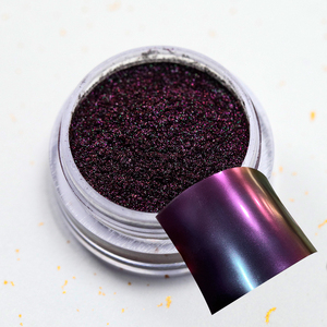 Nouvelle poudre de mica Aurora multichrome Hypershift effet caméléon <span class=keywords><strong>noir</strong></span> à rouge/bleu/violet pour le nail art - Product Image 1