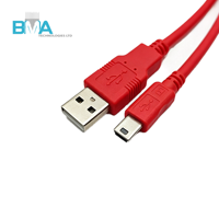 Cable USB A a Mini USB B con blindaje dorado OEM, AWM 2725 28AWG 24AWG, trenzado de aluminio, 1.5M, para adquisición de datos industrial