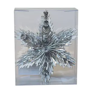 3 pezzi 2*2*15CM natale fiocco di neve ornamenti di plastica Glitter fiocchi di neve ornamenti