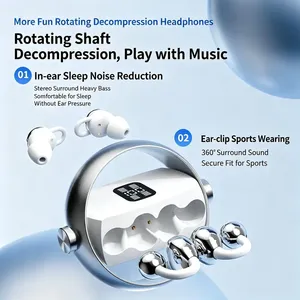 Écouteurs sans fil <span class=keywords><strong>Bluetooth</strong></span> 2-en-1 Q27 avec étui rotatif, affichage numérique, double mode d'utilisation intra-auriculaire et à clip d'oreille, longue autonomie - Product Image 2