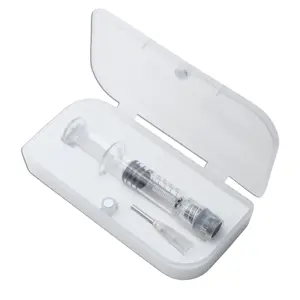 Magnet case packaging 1ml luer lock oil glass syringe with 16g blunt tips