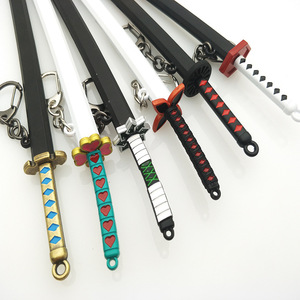 Haute qualité en gros japonais <span class=keywords><strong>Anime</strong></span> porte-clés Kimetsu No Yaiba métal arme épée pendentif porte-clés démon tueur porte-clés - Product Image 4