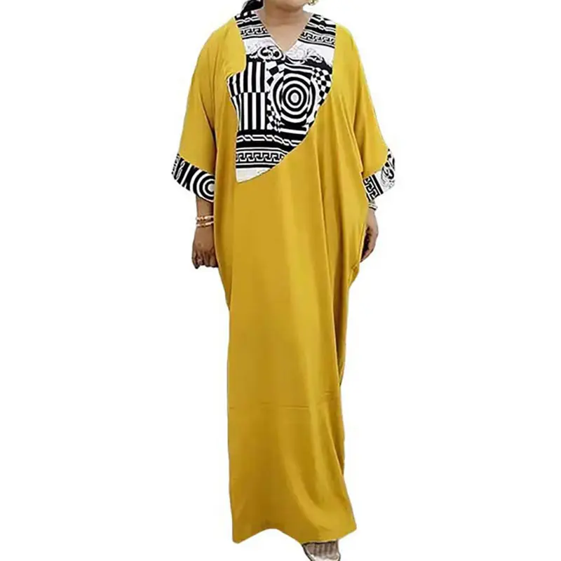 Middle Eastern Muslim large size robe African print loose long dress