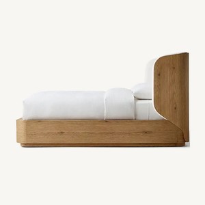 Новый стиль Madero ткань дерево и ткань укрытие кровать современная натуральная дубовая деревянная кровать - Product Image 3