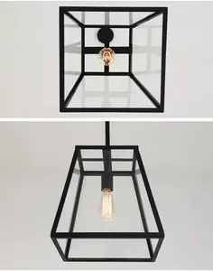 iron wire hanging industrial kitchen lamp Vintage Wire Guard e27 Bulb Barn led pendant lamp