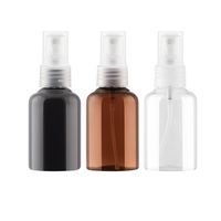 Flacon pulvérisateur rond en PET de 50 ml, flacon cosmétique rechargeable, flacon de shampooing à pulvérisation fine avec logo sérigraphié