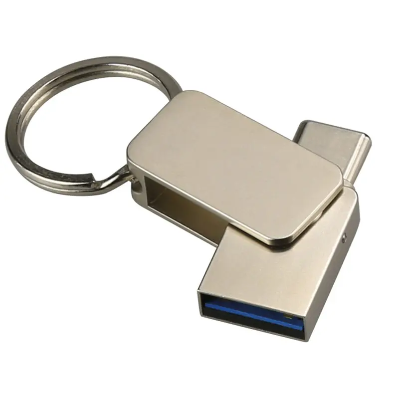 Gadgets Swivel Bracket Key ring Metal USB Stick Type C 2in1 Twist USB Key OTG 3.0 Pendrive USB flash Drive