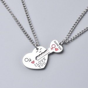 สร้อยคอสแตนเลสจี้ล็อคหัวใจสำหรับวันวาเลนไทน์ขายส่ง - Product Image 1