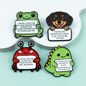 Broche en métal créative avec citation amusante et encourageante en anglais, motif animal mignon, accessoire vestimentaire - Product Image 3