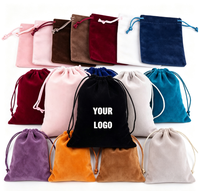 Pochette en velours avec cordon de serrage, impression de logo personnalisée, sac à bijoux en velours réutilisable