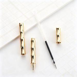 Bolígrafo de Gel Metálico con Diseño de Bambú y Logotipo Personalizado, Ancho de Escritura de 0.5 mm, Tinta Azul/Roja, para Regalos Corporativos - Venta al Por Mayor - Product Image 4
