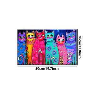 Pintura en aerosol sobre lienzo <span class=keywords><strong>de</strong></span> gato colorido - Decoración <span class=keywords><strong>de</strong></span> pared <span class=keywords><strong>de</strong></span> gatito <span class=keywords><strong>de</strong></span> arte pop vibrante para el hogar, sala <span class=keywords><strong>de</strong></span> estar y dormitorio - Product Image 1