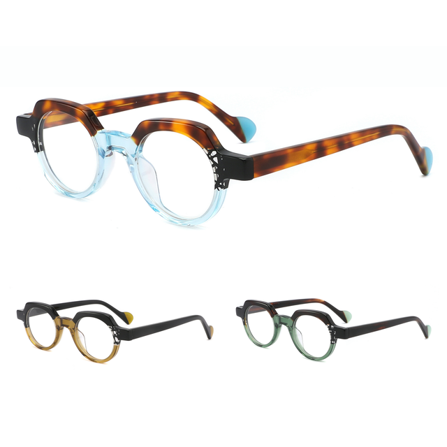 High Quality Unique Oversized Retro Round Optical Frames Acetate Glasses Eyewear Eyeglasses Frames for Men Womens