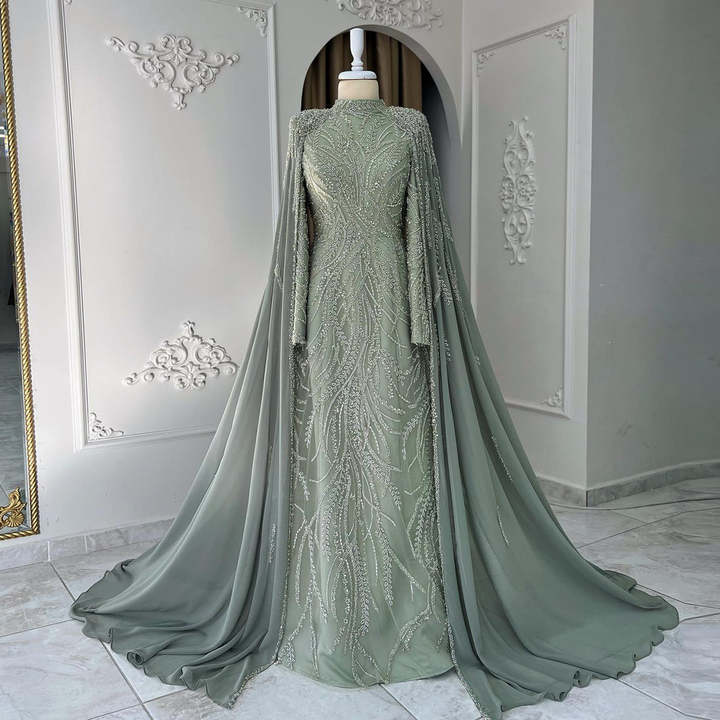 Elegant Muslim Green Wedding Dresses - 2025 New Design