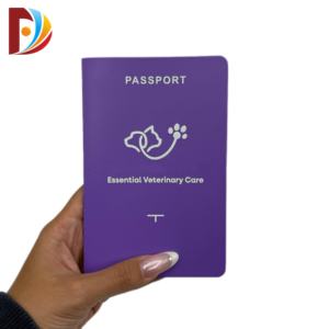 Impression de livrets A5 bon marché personnalisés, reliés par piqûre à cheval, en papier fantaisie gaufré, certificat de <span class=keywords><strong>santé</strong></span> de voyage pour chats, chiens, animaux de compagnie - Product Image 3