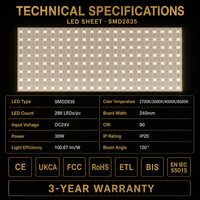Panneau LED flexible découpable 24V 288 LED 480*240mm avec cuivre 3OZ, garantie 3 ans, pour rétroéclairage d'hôtel, ultra-plat