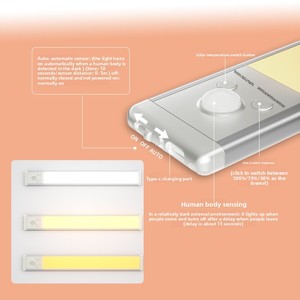Smart Home <b>LED</b> Cabinet <b>Light</b> Rechargeable <b>Motion</b> <b>Sensor</b> <b>Led</b> Lamp for Kitchen Wardrobe Cabinet Lighting 24cm - Product Image 2