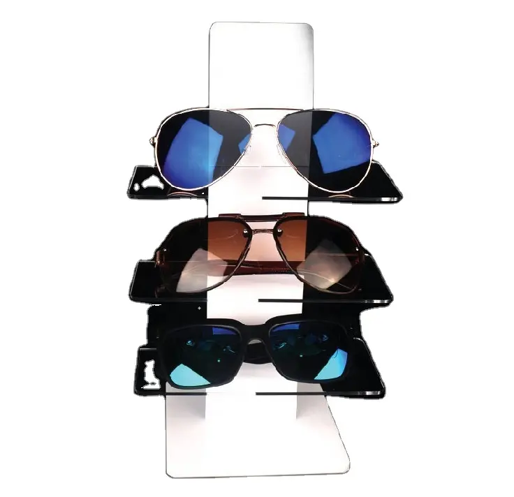3-Tier Table Vertical Myopic Spectacle Frame Sunglasses Acrylic Display Stand