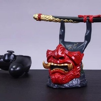 Support de manette de jeu PS5 en résine, style samouraï japonais, motif visage de démon, ornement décoratif de bureau transfrontalier