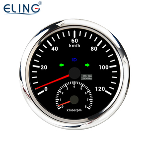 ELING coche Universal 110mm medidor GPS velocímetro 200 <span class=keywords><strong>km</strong></span>/h con tacómetro 0-8000RP retroiluminación roja para camión barco camión 12V 24V - Product Image 5