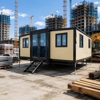 Maison modulaire extensible personnalisable en structure acier, type conteneur, avec chambre, salle de bain et cuisine