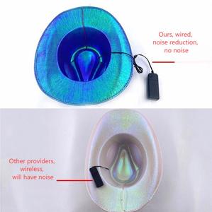Sombrero de Vaquero/Vaquera con Luces LED de Colores para Adultos, para Fiestas de <span class=keywords><strong>Pascua</strong></span>, Navidad, Disfraces de Cosplay, Diseño Elegante de Plástico - Product Image 6