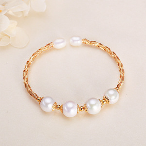 Pulsera de Hilo Trenzado con Baño de Oro sobre Cobre, Hecha a Mano en Zhuji Danshui, Estilo Abierto y Moderno, para Mujer, Venta al por Mayor - Product Image 3