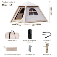 Tente gonflable de camping extérieur en Oxford TPU avec colonnes d'air, imperméable, résistante aux UV, portable, installation rapide quatre saisons pour 3-4 personnes