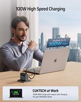 CUKTECH 10 100W/120W/140W Pengisi Daya Dinding USB C 3-Port Multi-Perangkat Pengisian Cepat Pengisi Daya Laptop Portabel untuk Ponsel dan iPad