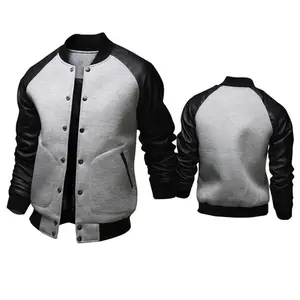 10% OFF M-4XL Plus size custom logo jacket baseball varsity jacket plain wholesale blank varsity jacket leather sleeves for men
