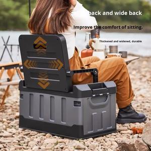 Boîte de rangement pliable en plastique pour le camping en plein air, épaissie, pour <span class=keywords><strong>coffre</strong></span> de voiture et boîte de pêche, siège pliable pour adultes - Product Image 4