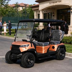 Carrito de golf elevado de 4 plazas con batería de litio, color personalizado, para uso en comunidades y villas - Product Image 1