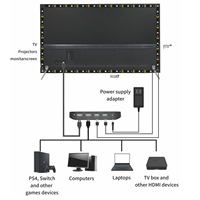Fantaisie changement de couleur RGBIC 55 '-65' TV light 12V 3.1M sync box synchronisé rétro-éclairage ambiant 8K 60HZ HD liaison toute la maison