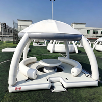 Plateforme flottante gonflable imperméable avec auvent d'ombrage, pont flottant pour fête, idéal pour la mer, le lac, le yacht et la détente