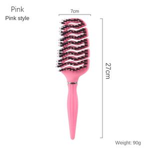 Poils de sanglier en plastique Vague creuse Big Bend Spareribs Peigne de massage pour cheveux bouclés à <span class=keywords><strong>crinière</strong></span> de porc pour <span class=keywords><strong>la</strong></span> coiffure - Product Image 4