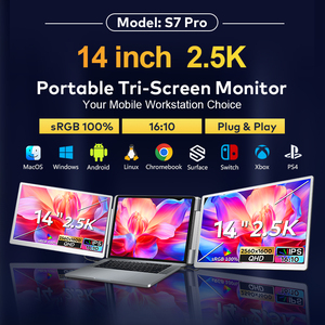 2026 factory direct dual 14 inch lcd screen <b>extended</b> 2.5k display powered by <b>usb</b>-c portable triple monitor for laptop - Product Image 4