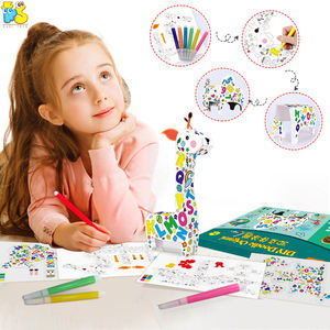 キッズDIY水彩ペン落書き3Dパズル折り紙キリン動物落書き絵画初期教育玩具 - Product Image 1